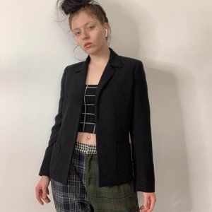 Kasper black sleek minimalist open design blazer